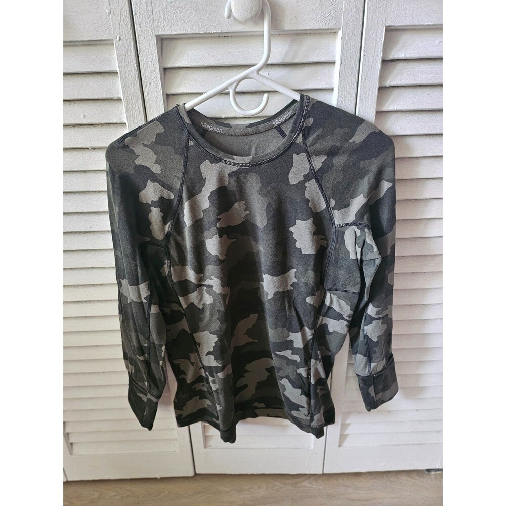Lululemon It's Rulu Run Long Sleeve Shirt Camo Women's Size 8